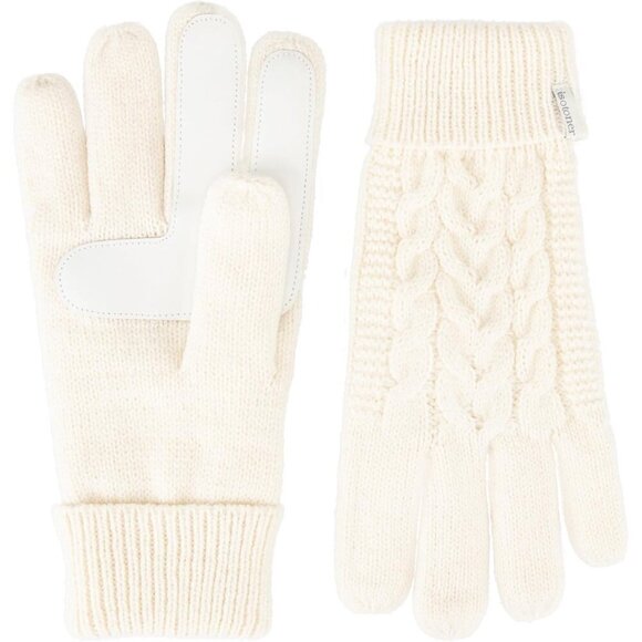 Womens Cable Knit Acrylic Gloves Touchscreen Warm Grip Stylish Ivory